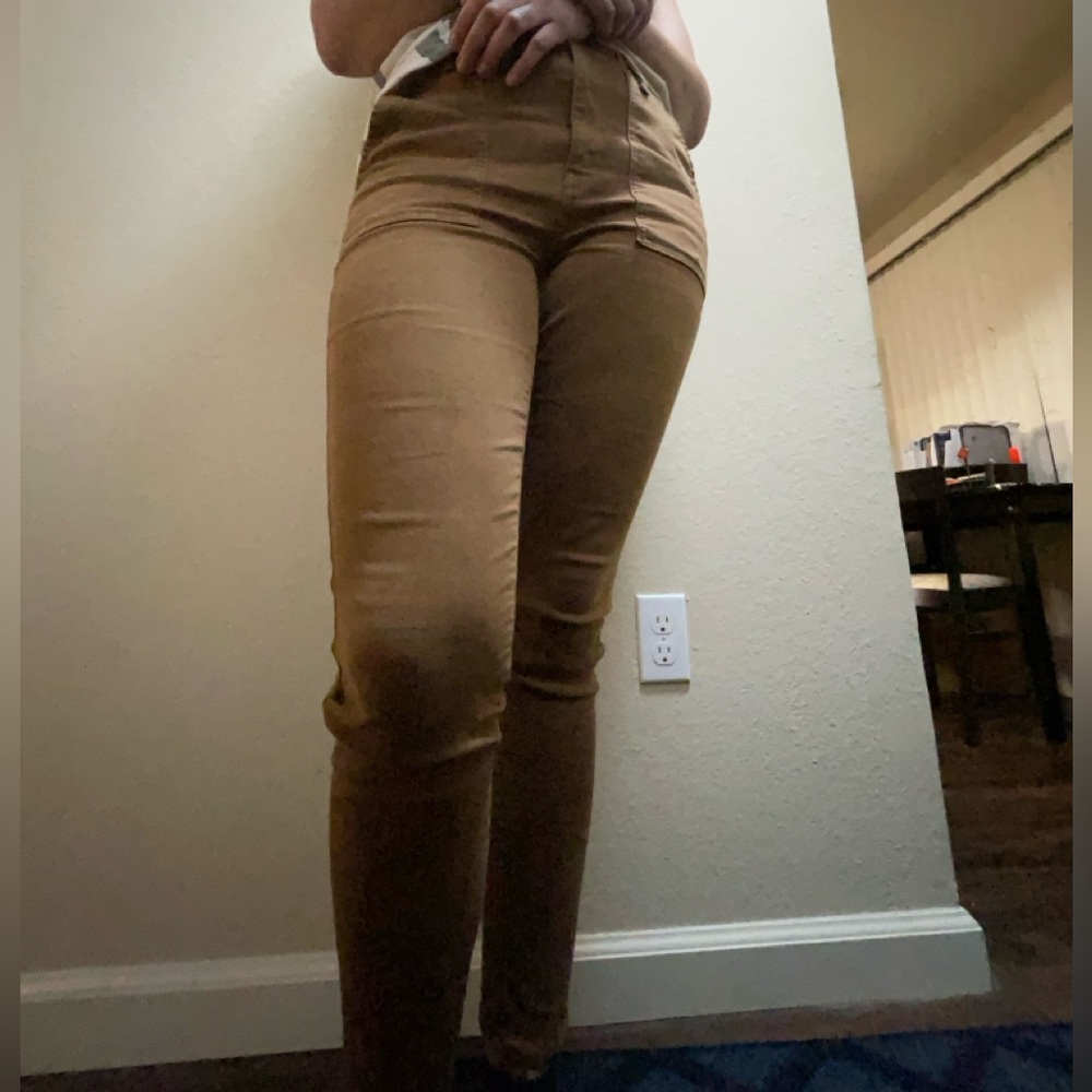 AMERICAN EAGLE Next Level Stretch High-Rise  Tan Skinny Pant-like Leggings Sz 10 - Picture 2 of 15